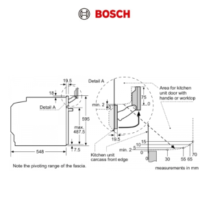 Bosch HSG7361B1 71公升 嵌入式蒸焗爐 (黑色玻璃)